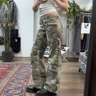 DÜŞÜK BEL Y2K KAMUFLAJ JEAN