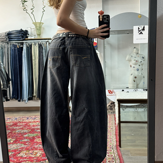 DÜŞÜK BEL ANSTRASİT COCOON BAGGY JEAN
