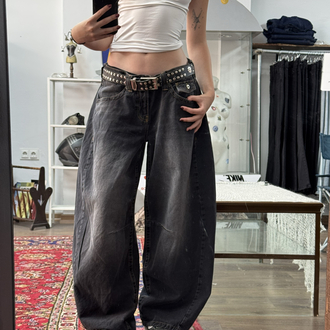 DÜŞÜK BEL ANSTRASİT COCOON BAGGY JEAN