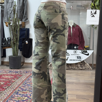 DÜŞÜK BEL Y2K KAMUFLAJ JEAN