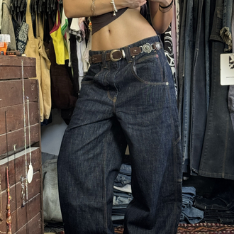 KABARTMA LOGOLU İNDİGO SKATE JEAN