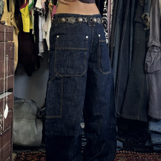 KABARTMA LOGOLU İNDİGO SKATE JEAN