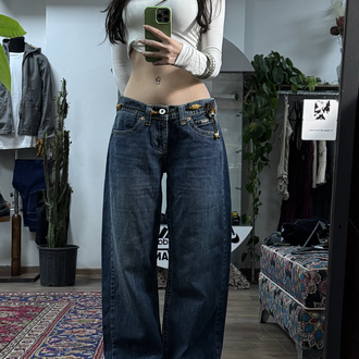 LACİVERT DÜŞÜK BEL KAYLA JEAN