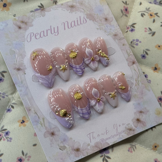 Summer 3D Nail Art Lilac