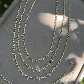 Özel Seri 14k Riva Kolye Bileklik Set 