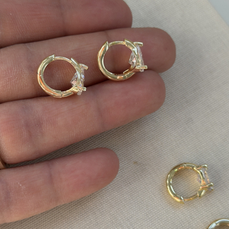 Kuyum model 14k Damla Taş küpe 