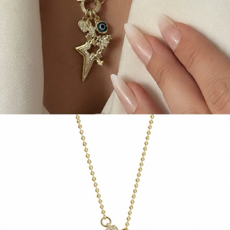 Anita Charm Kolye (Taşlı kalp Charm)