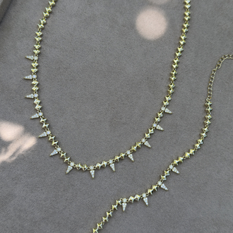 Özel Seri 14k Riva Kolye Bileklik Set 