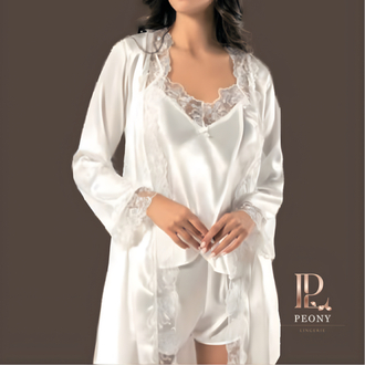 Peony Royal: Ekru Dantelli 4lü Set
