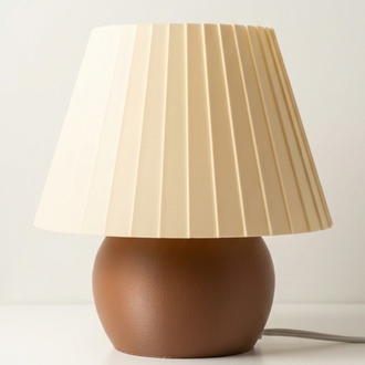 Pileli Masa Lambası - Kahverengi & Bej (25cm)