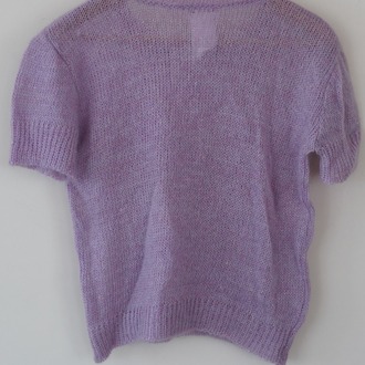 Agnès b. Paris Lila Mohair Karışımlı Kısa Kollu Triko – Made in France (Beden 3)