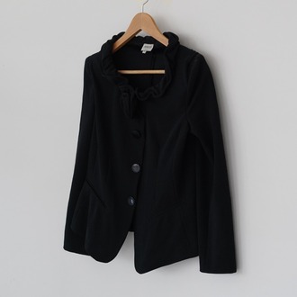 Armani Collezioni Siyah Blazer Ceket – İtalyan Tasarım – Çiçek Yaka Detaylı – 10 Beden