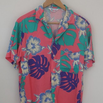 90’lar Desenli Vintage Gömlek – Renkli, Unisex, Oversize Stil
