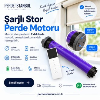 Sarjlı Stor Perde Motoru + Kumanda