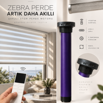 Sarjlı Stor Perde Motoru + Kumanda