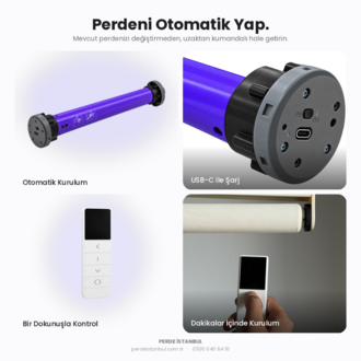 Sarjlı Stor Perde Motoru + Kumanda