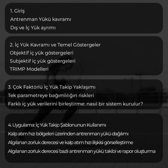 Antrenman Yükü Kavramı ve İç Yük Takibi (Offline)