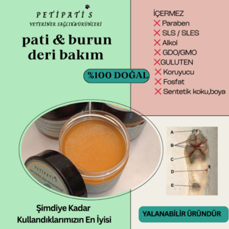 Pati & Burun Kremi 50 gr - Doğal Yalanabilir Kedi & Köpek Bakım Balmı