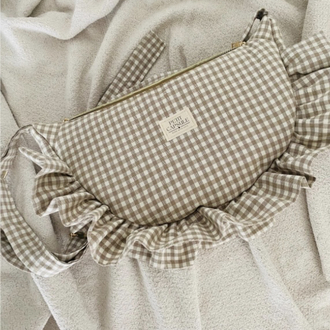 Vizon kareli Ruffle Bag