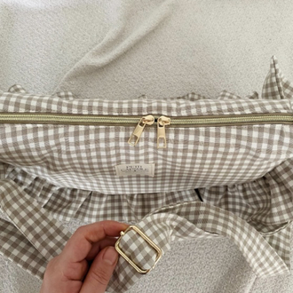Vizon kareli Ruffle Bag