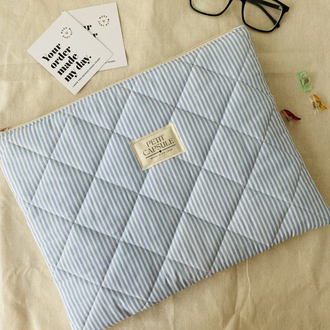 Mavi çizgili kitap&Macbook Çantası
