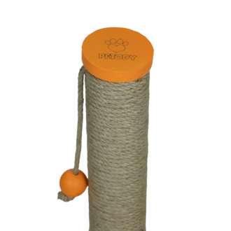 Petody Tangerine – 50 cm Renkli Kapaklı Doğal Jüt Kedi Tırmalama Direği