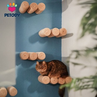 Ascent - Petody Doğal Ahşap Kedi Merdiveni 3 Adet