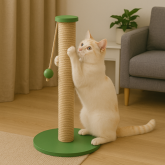 Petody Meadow – 50 cm Renkli Kapaklı Doğal Jüt Kedi Tırmalama Direği