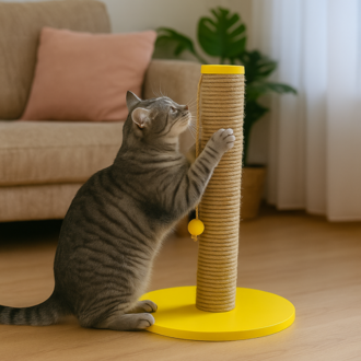 Petody Sunny – 50 cm Renkli Kapaklı Doğal Jüt Kedi Tırmalama Direği