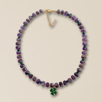 Amethyst Étoile Doğal Taş Çelik Kolye