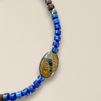 Blue Turtle | Doğal Taş Çelik Kolye