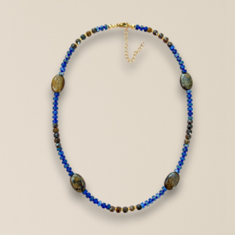 Blue Turtle | Doğal Taş Çelik Kolye