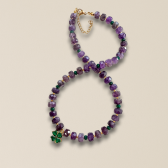 Amethyst Étoile Doğal Taş Çelik Kolye