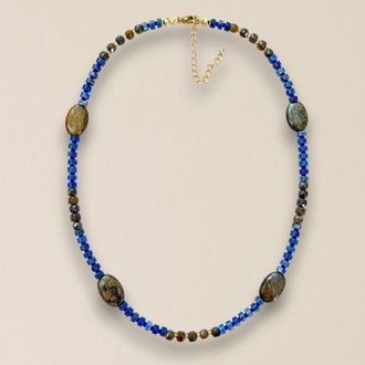 Blue Turtle | Doğal Taş Çelik Kolye