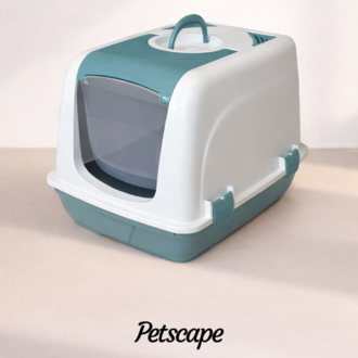 Petscape Kapaklı Kapalı Kedi Tuvaleti Koku Kontrollü Kedi Kumu Kabı