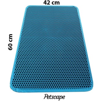 Petscape Elekli Kedi Tuvaleti Önü Paspası–Çift Katmanlı Sert Plastik 60x42cm