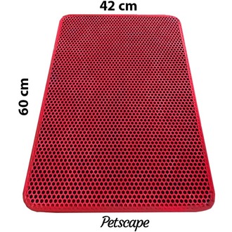 Petscape Elekli Kedi Tuvaleti Önü Paspası–Çift Katmanlı Sert Plastik 60x42cm