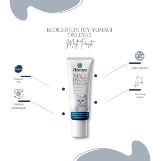 Kedi Malt Macunu Tüy Yumağı Önleyici Sindirim Destekleyici Hairball Control Malt Paste 100g