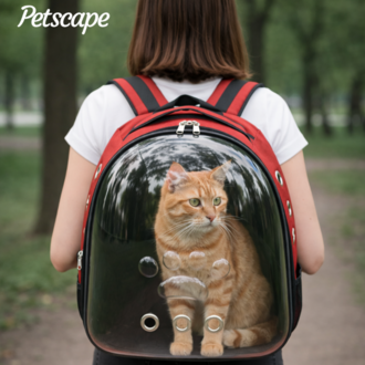 Petscape Astronot Kedi Köpek Taşıma Sırt Çantası Şeffaf Ön Panelli Hava Alan