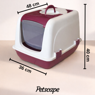 Petscape Kapaklı Kapalı Kedi Tuvaleti Koku Kontrollü Kedi Kumu Kabı