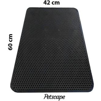 Petscape Elekli Kedi Tuvaleti Önü Paspası–Çift Katmanlı Sert Plastik 60x42cm