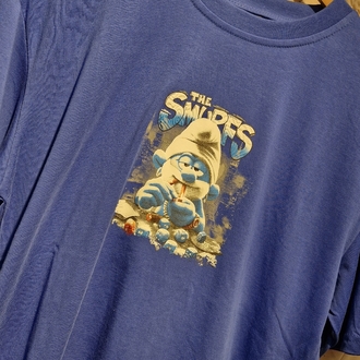 Phazz The Smurfs Baskılı Oversize Unisex Tişört – %100 Pamuk Streetwear