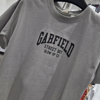 Çocuk Garfield Baskılı Tişört | Gri Street Style Oversize