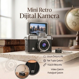 Retro Y2K Kompakt Dijital Kamera