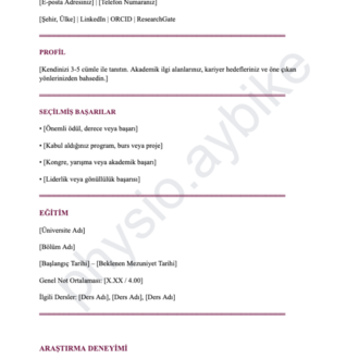 İŞ CV ŞABLONU 1 | GOOGLE DOCS