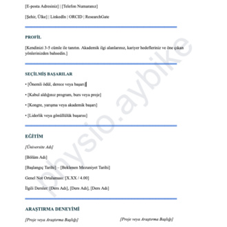 İŞ CV ŞABLONU 2 | GOOGLE DOCS