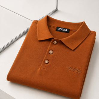 Zegna ince Dokulu Pamuk Polo Yaka Triko
