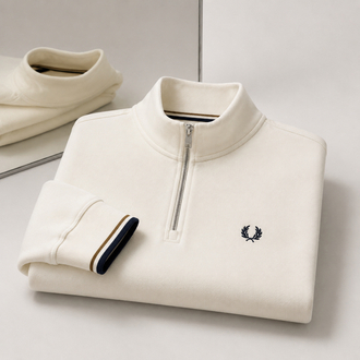 Fred Perry cotton Yarım fermuarlı Sweatshirt