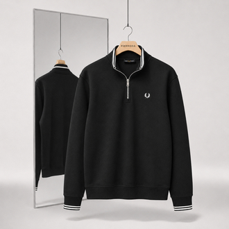 Fred Perry cotton Yarım fermuarlı Sweatshirt