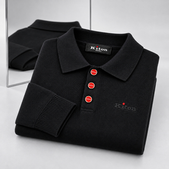 Kiton  ince Dokulu  Pamuk Polo Yaka Triko